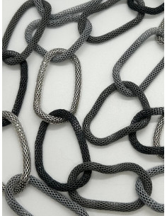 Chain necklace, mix of midnight grey, silver and black | KLÉO PARIS - 1 2