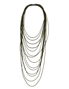 Multi-row necklace in green | KLÉO PARIS - 1