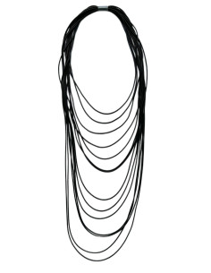 Multi-row necklace in black | KLÉO PARIS - 1