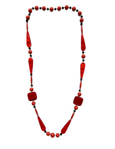 Beaded necklace in red color | KLÉO PARIS - 1