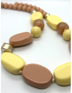 Náhrdelník s kameny v hnědo žluté kombinaci| KLÉO PARIS 2