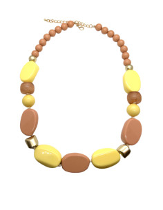 Náhrdelník s kameny v hnědo žluté kombinaci| KLÉO PARIS - 1