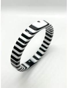 Náramek pevný nepravidelný s třpytkami, krémový | KLÉO PARIS - 1 2