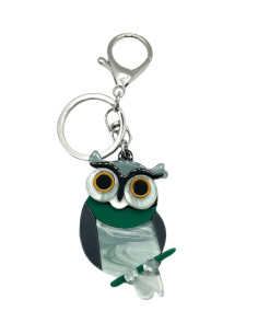 Klíčenka ve tvaru sovy, zelená | KLÉO PARIS