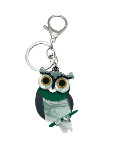 Klíčenka ve tvaru sovy, zelená | KLÉO PARIS