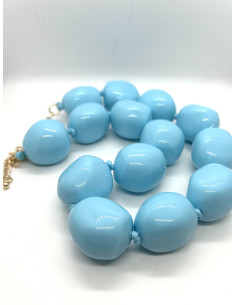 Náhrdelník s barevnými kameny, světle modrý | KLÉO PARIS - 1 2