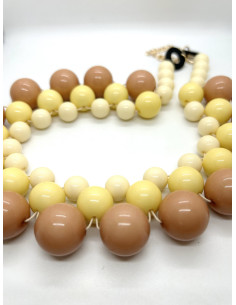 Korálkový náhrdelník v žluto hnědé kombinaci | KLÉO PARIS - 1 2
