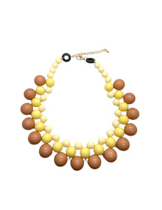 Korálkový náhrdelník v žluto hnědé kombinaci | KLÉO PARIS
