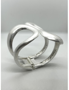Shaped metal bracelet in silver colour | LORIANE - 1 2
