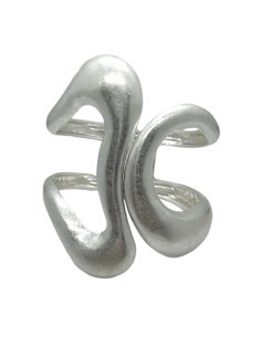 Shaped metal bracelet in silver colour | LORIANE - 1