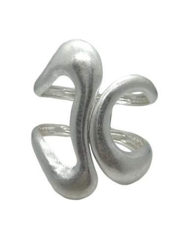 Tvarovaný kovový náramek ve stříbrné barvě | LORIANE