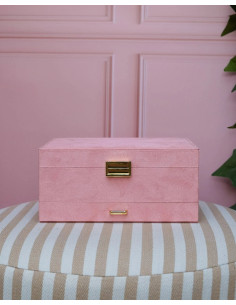 Two-tier jewellery box with pink velvet drawer | MAISON SCARLET - 1