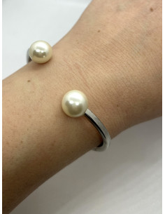 Silver bracelet with pearl | FRANCINE BRAMLI - 1 2
