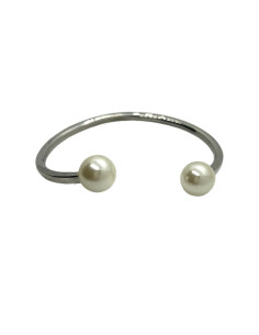 Silver bracelet with pearl | FRANCINE BRAMLI - 1