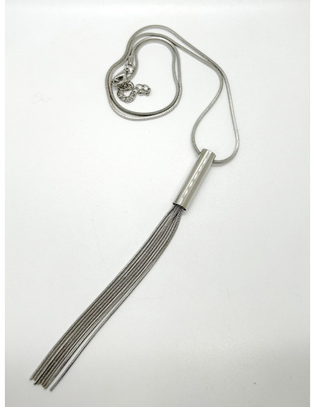 Řetízkový náhrdelník se střapcem, stříbrný | FRANCINE BRAMLI a