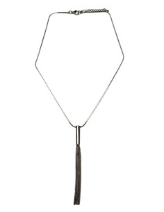 Chain necklace with a shard, silver | FRANCINE BRAMLI - 1