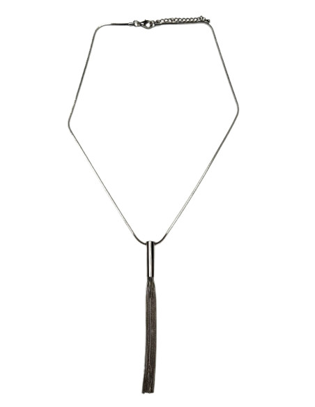 Řetízkový náhrdelník se střapcem, stříbrný | FRANCINE BRAMLI