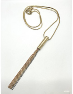 Řetízkový náhrdelník se střapcem, zlatý | FRANCINE BRAMLI b 2