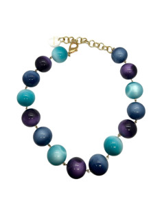 Náhrdelník z maxi korálů v lesklých modrých odstínech | FRANCINE BRAMLI