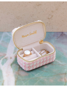 copy of Mini cestovní šperkovnice s motivem kouhoutí stopy -černá | MAISON SCARLET - 1 2