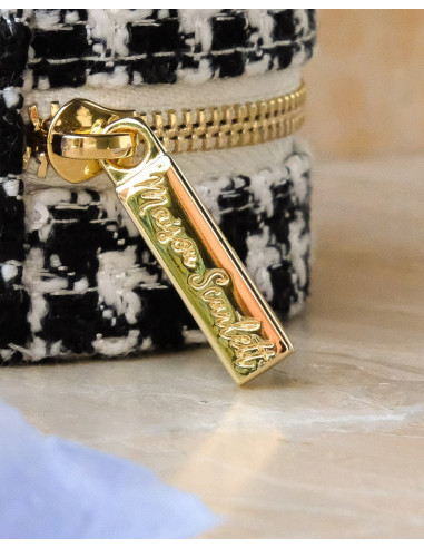 Kulatá cestovní šperkovnice s motivem kouhoutí stopy | MAISON SCARLET c