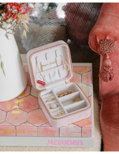 copy of Víkendová šperkovnice v lněném vzhledu - béžová | MAISON SCARLET - 1 2