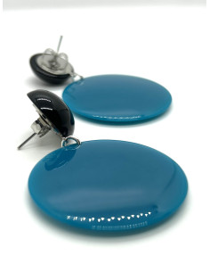 Visací náušnice s kulatým modrým ověsem | FRANCINE BRAMLI 2