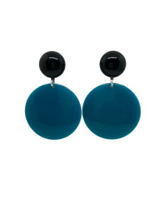 Visací náušnice s kulatým modrým ověsem | FRANCINE BRAMLI