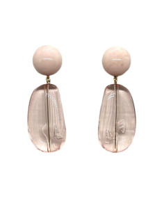 Náušnice s průsvitným růžovým kamenem | FRANCINE BRAMLI - 1