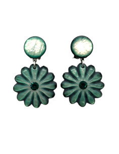 Klipsové visací náušnice s květem a perleťovým leskem |...