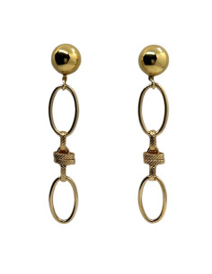 Visací náušnice z kovu ve zlaté barvě | FRANCINE BRAMLI - 1