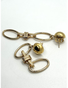 Visací náušnice z kovu ve zlaté barvě | FRANCINE BRAMLI - 1 2