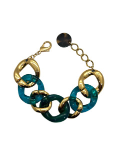 Řetězový náramek v tyrkysové a zlaté barvě | FRANCINE BRAMLI - 1