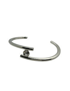 Náramek z kovu ve stříbrné barvě s broušeným kamenem | FRANCINE BRAMLI