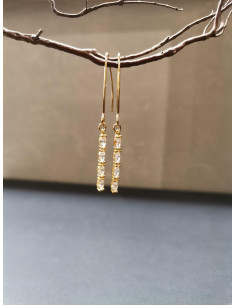 Visací delší náušnice zdobené zirkony | PIOU PIOU