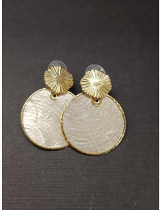 Visací náušnice s kruhovým perleťovým ověsem | PIOU PIOU - 1 2