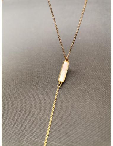 Řetízkový náhrdelník s obdélníkovým přívěskem z perleti | PIOU PIOU - 2