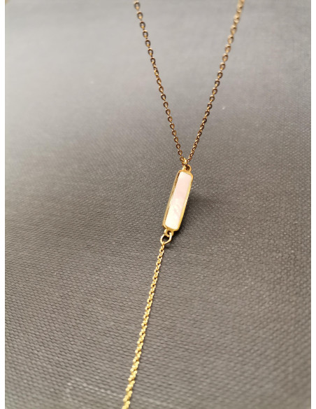 Řetízkový náhrdelník s obdélníkovým přívěskem z perleti | PIOU PIOU c