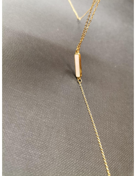 Řetízkový náhrdelník s obdélníkovým přívěskem z perleti | PIOU PIOU a