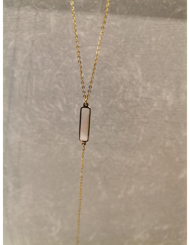 Řetízkový náhrdelník s obdélníkovým přívěskem z perleti | PIOU PIOU b