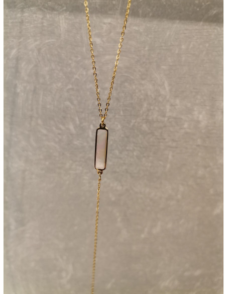 Řetízkový náhrdelník s obdélníkovým přívěskem z perleti | PIOU PIOU b