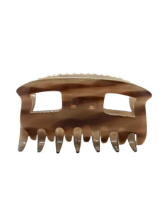 Skřipec do vlasů melírovaný hnědý 9cm | FRANCINE BRAMLI