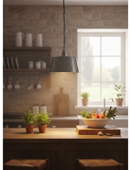 Závěsné industriální svítidlo z pozinku | dovoz Indie