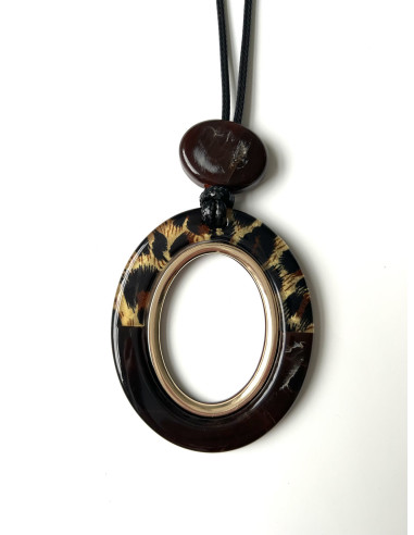 Náhrdelník s ověsem, hnědý | LORIANE