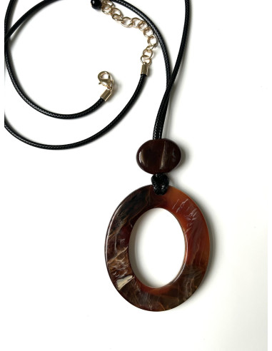 Náhrdelník s ověsem, hnědý | LORIANE