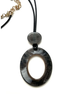 Náhrdelník s ověsem, šedý | LORIANE 2