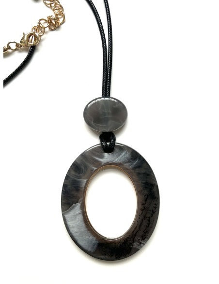 Náhrdelník s ověsem, šedý | LORIANE