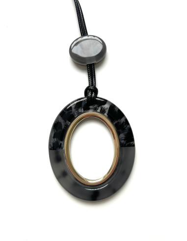 Náhrdelník s ověsem, šedý | LORIANE