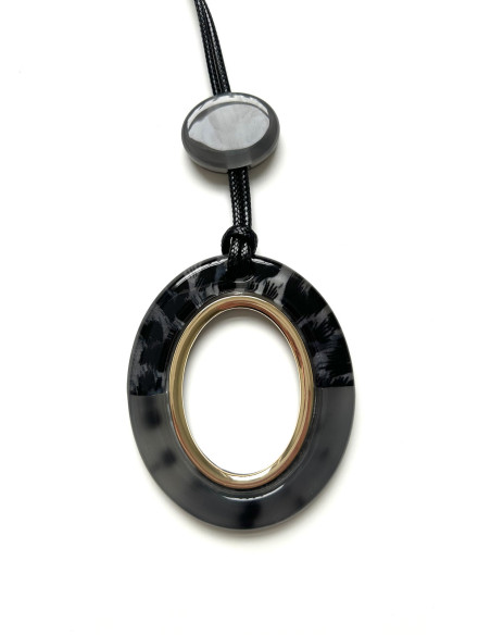 Náhrdelník s ověsem, šedý | LORIANE