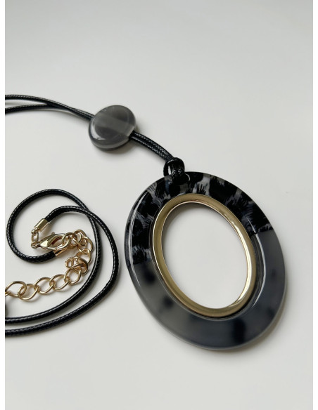 Náhrdelník s ověsem, šedý | LORIANE